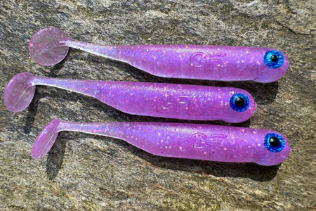 Guma Great Fish GF1 4,9cm | Glitter Light Purple | bezzapachowy | 10 szt.