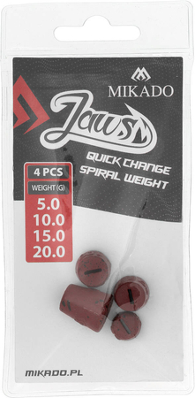 Wymienne obciążenie do wkrętów Mikado Jaws Quick Change Spiral - mix - 4szt.