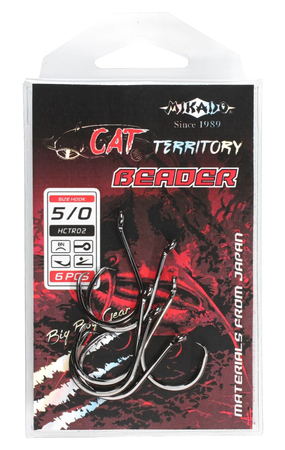 .Haczyki sumowe Mikado Cat Territory BEADER Nr 5/0 BN - 6szt.