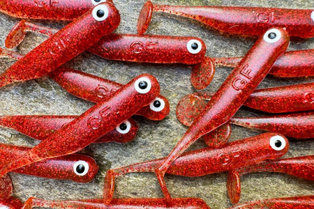 Guma Great Fish GF1 4,9cm | Glitter Red | bezzapachowy | 10 szt.