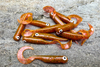 Guma Great Fish GF1 Twister 4,9cm | Motor Oil Red | bezzapachowy | 10 szt.