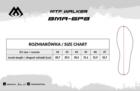 Buty do brodzenia Mikado z gumową podeszwą MFT WALKER - rozm. 46