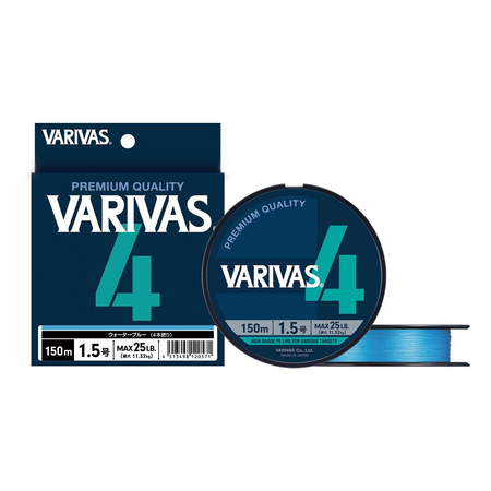 Plecionka Varivas4 PE #1.5 | 25lb | niebieski | 150m