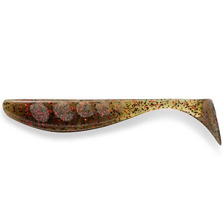 Gumy FishUp Wizzle Shad 8,0cm | 3" | #045 Green Pumpkin/Red & Black | 8szt.