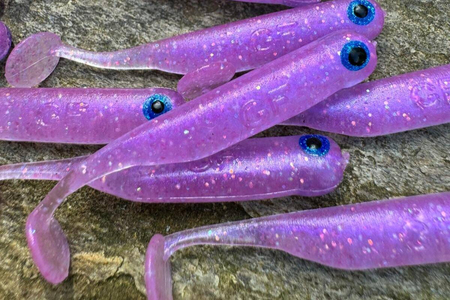 Guma Great Fish GF1 4,9cm | Glitter Light Purple | bezzapachowy | 10 szt.