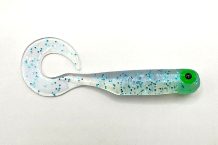 Guma Great Fish GF1 Twister 4,9cm | Ice Blue | bezzapachowy | 10 szt. | Dżejsiok Special Edition