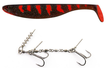 Zestaw Guma Westin ShadTeez Slim 18cm | Motoroil Blood + Dozbrojka Vis Vangen