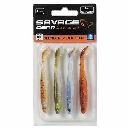 Zestaw gum Savage Gear Slender Scoop Shad 15cm | Clear Water Mix | 4szt