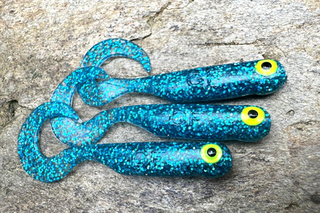 Guma Great Fish GF1 Twister 4,9cm | Glitter Blue | bezzapachowy | 10 szt.