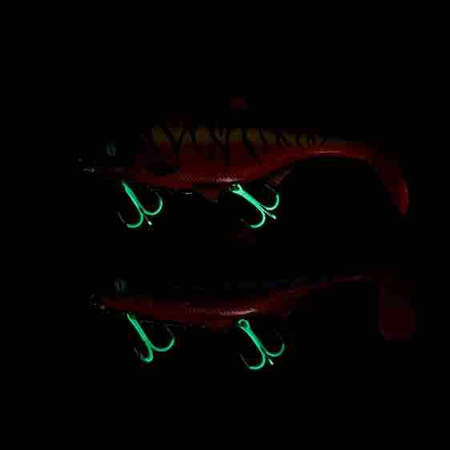 Dozbrojka z krętlików Mikado Jaws Double Evo Stinger Fluo - 25kg - kotwice nr 1/0 do gu | 18-22cm