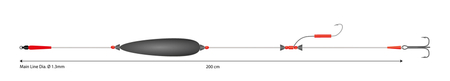 Zestaw sumowy Mikado SET III - Big Bait ready rig 10g/200cm/100kg - kotwica: 2/0 - hak nr 4/0 