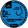 Przypony Mikado feeder bomb MF14 - z gumką - hak bez zadziora nr 14 / żyłka: 0.18mm/38cm - 8szt.