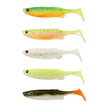 Zestaw gum Savage Gear Fat Minnow T-Tail 13cm | Dark Water Mix | 5 szt.