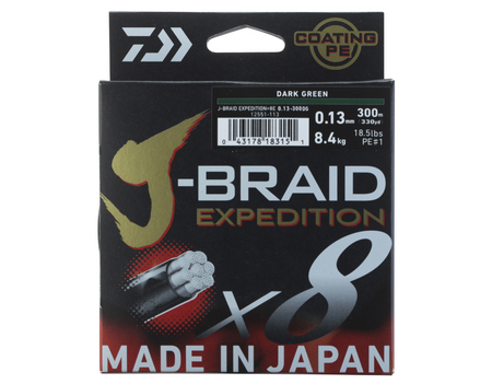 Plecionka Daiwa J-Braid Expedition X8E 0.06mm | 150m | Dark Green