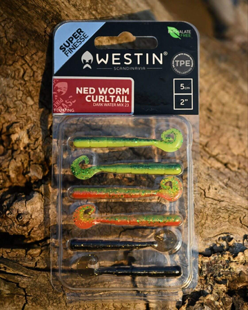 Guma Westin Ned Worm Curtail 5cm | Fireflash | 6 szt.
