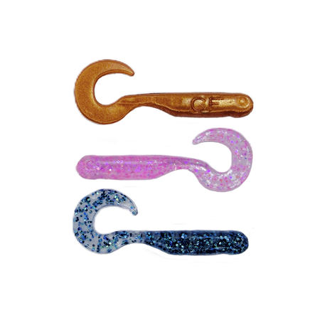 Guma Great Fish GF1 Twister Baby 3cm | MIX1 | Krewetkowy | 21 szt.