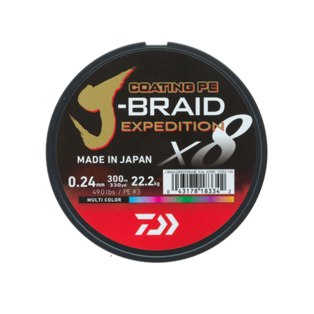 Plecionka Daiwa J-Braid Expedition X8E 0.32mm | 300m | Multicolor
