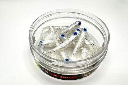 Guma Great Fish GF1 Twister 4,9cm | White Pearl | krewetkowy | 10 szt.