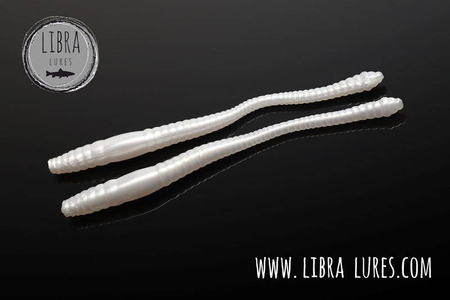 Przynęta Libra Lures Dying Worm 8cm | 004 - Silver Pearl | kryl | 12 szt.