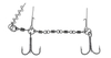Dozbrojka z krętlików Mikado Jaws Double Evo Stinger - 25kg - kotwice nr 1/0 do gu | 18-22cm