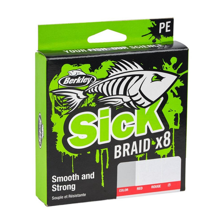 Plecionka Berkley Sick Braid 8 Red 0.12mm | 11.2kg | 150m