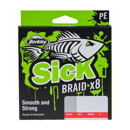 Plecionka Berkley Sick Braid 8 Red 0.14mm | 5.4kg | 150m