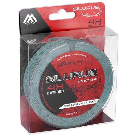 Plecionka Mikado SILURUS 4 X BRAID 0,35mm | 33,40kg | 300m| zielona