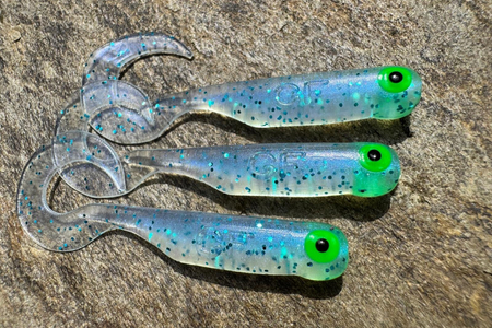 Guma Great Fish GF1 Twister 4,9cm | Ice Blue | krewetkowy | 10 szt. | Dżejsiok Special Edition