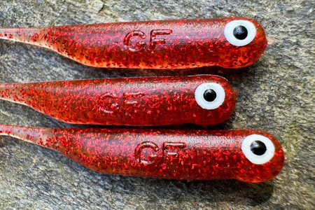Guma Great Fish GF1 4,9cm | Glitter Red | rybny | 10 szt.