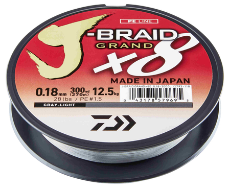 Plecionka Daiwa J-Braid Grand X8 0.20mm | 135m | Gray-Light