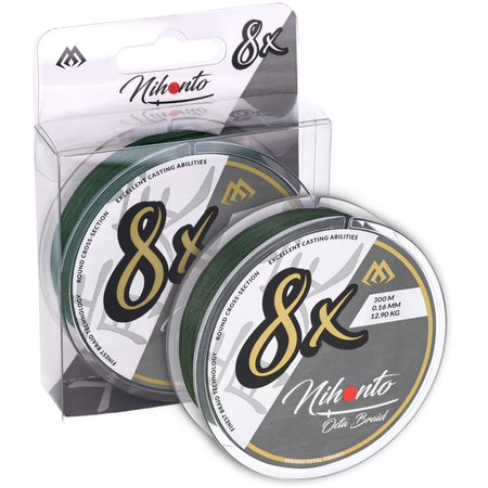 Plecionka Mikado Nihonto Octa Braid 0,16mm | green | 300m