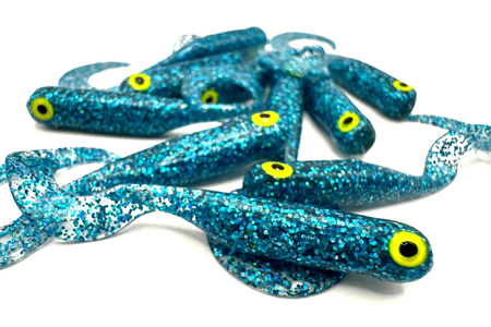 Guma Great Fish GF1 Twister 4,9cm | Glitter Blue | bezzapachowy | 10 szt.
