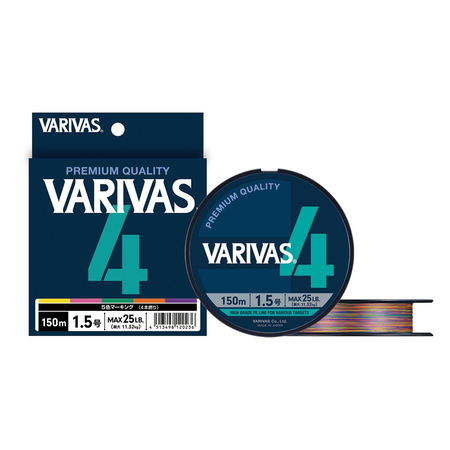 Plecionka Varivas4 PE #1.5 | 25lb | multicolor | 150m