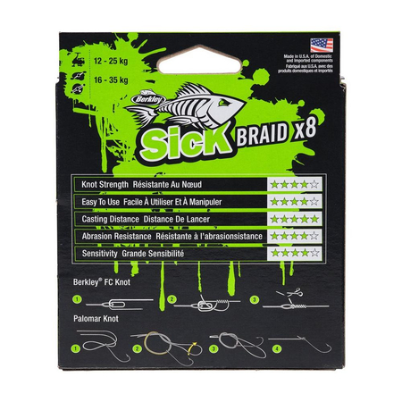 Plecionka Berkley Sick Braid 8 Red 0.10mm | 7.5kg | 150m