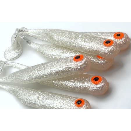 Guma Great Fish GF1 Ripper 7cm | Silver Pearl | Bezzapachowy | 6 szt. | Typ Od Ryb Special Edition