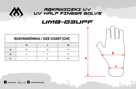 Rekawiczki Mikado z filtrem UPF- rozm. M