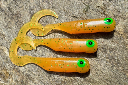 Guma Great Fish GF1 Twister 4,9cm | Curry | rybny | 10 szt. | Dżejsiok Special Edition