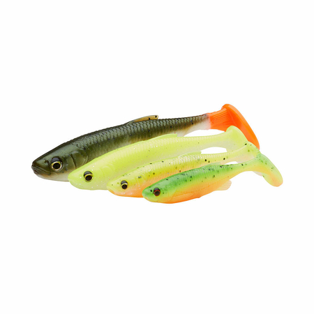 Zestaw gum Savage Gear Fat Minnow T-Tail 10,5cm | Dark Water Mix | 5 szt.