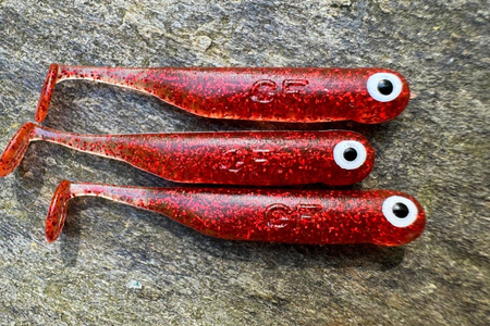 Guma Great Fish GF1 4,9cm | Glitter Red | krewetkowy | 10 szt.