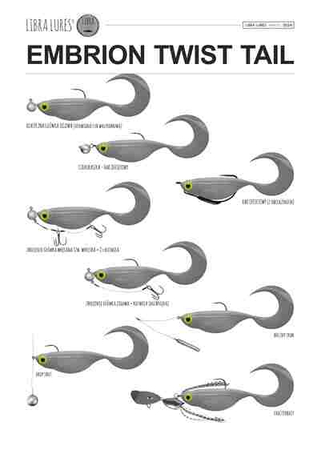 Przynęta Libra Lures Embrion Twist Tail 1.75" | 4.5 cm | 033 - Motor Oil Brown | 12 szt.