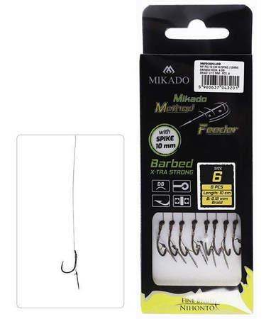 Przypony do methody Mikado z igłą - haczyk 10 / plecionka: 0.12 mm - 8szt.