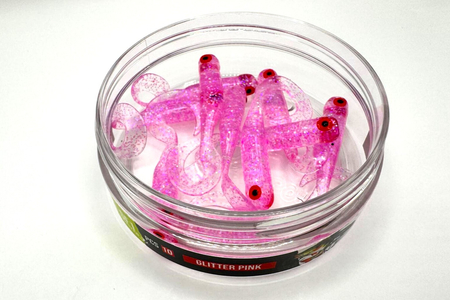 Guma Great Fish GF1 Twister 4,9cm | Glitter Pink | bezzapachowy | 10 szt.
